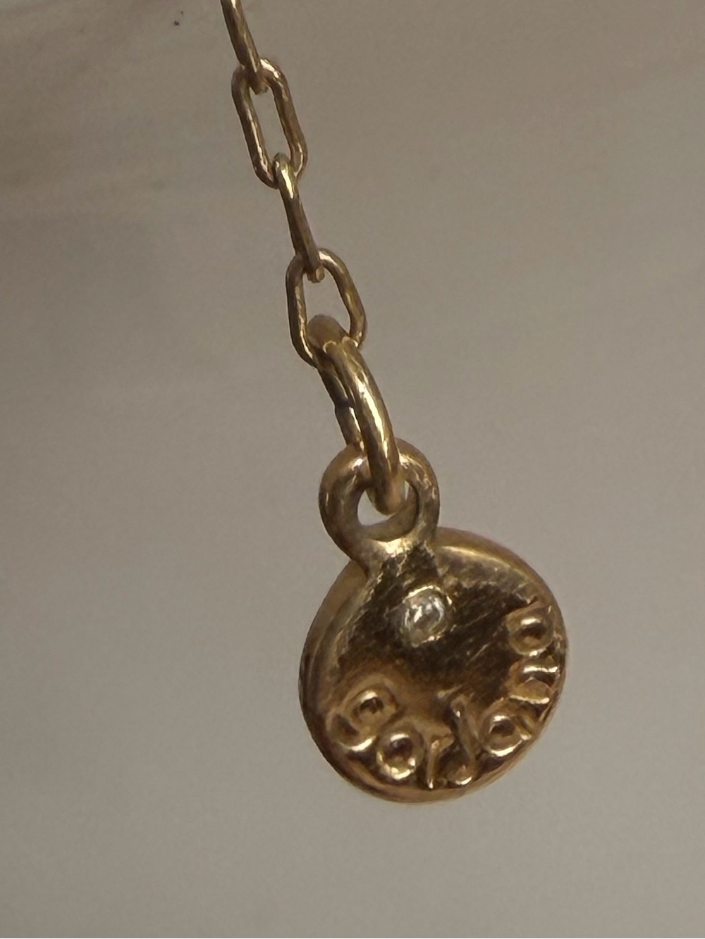 Gorjana Gold and Cream Virgo Round Pendant Necklace - Picture 3 of 5
